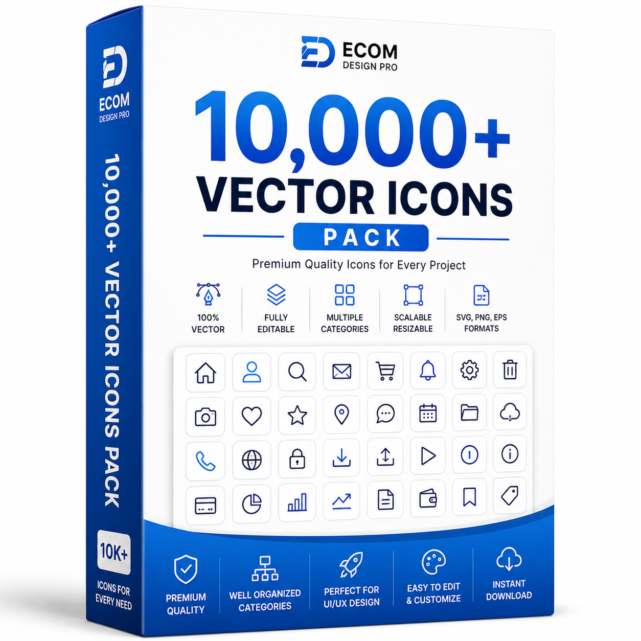 10,000 + Premium Vector Icons Pack 2026 | UI/UX & Branding
Essentials
