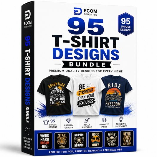 95 T-Shirt Designs Mega
Bundle 2026 | Start Your Print-On-Demand Business